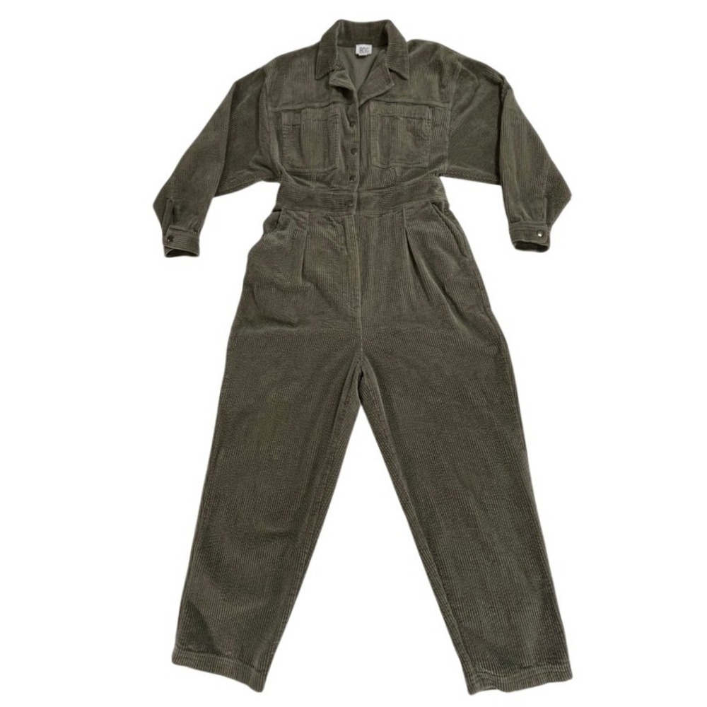 BDG Urban Outfitters Olive Green Corduroy Jumpsuit Utility Womens M Workwear 90s